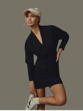 Daily Practice by Anthropologie Black Long-Sleeve Knit Dress Size Small